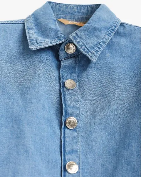 Classic Button-Down Light Wash Denim Shirt
