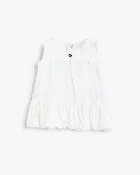 Sleeveless Textured Ruffle Hem Dress