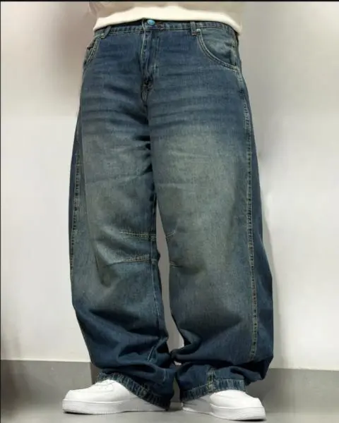 Blue Washed Baggy Jeans