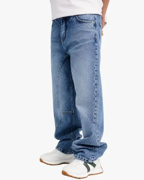 Boys Panel Detail Wide Leg Jeans