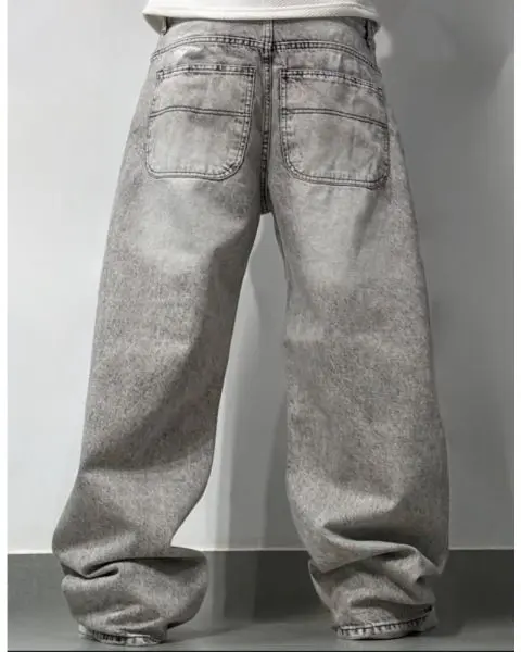 Grey Washed Baggy Jeans