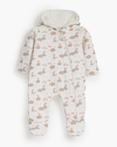 Happy Bird Hooded Printed Romper