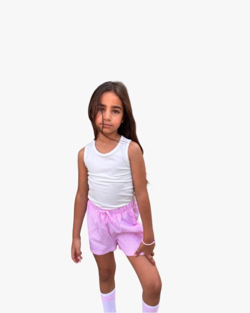 Girls Basic Crew Neck Sleeveless Top