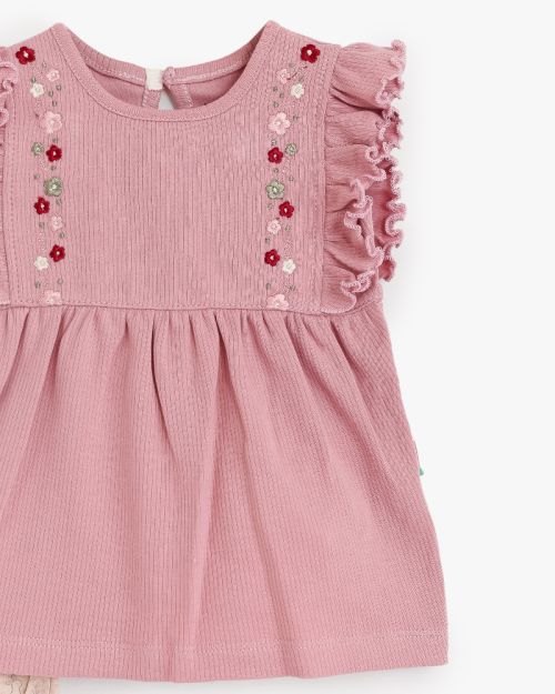 Baby Girl Cotton Top And Bloomers Set