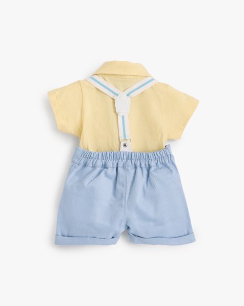 Baby Smart Shirt & Suspender Shorts Set
