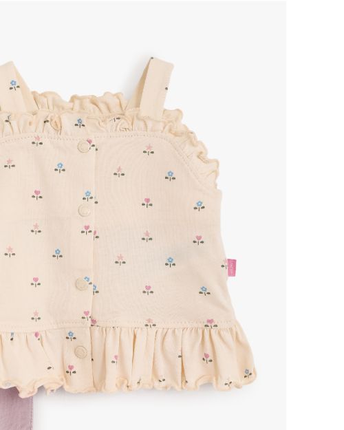 Baby Girl Ruffle Floral Top With Shorts Set