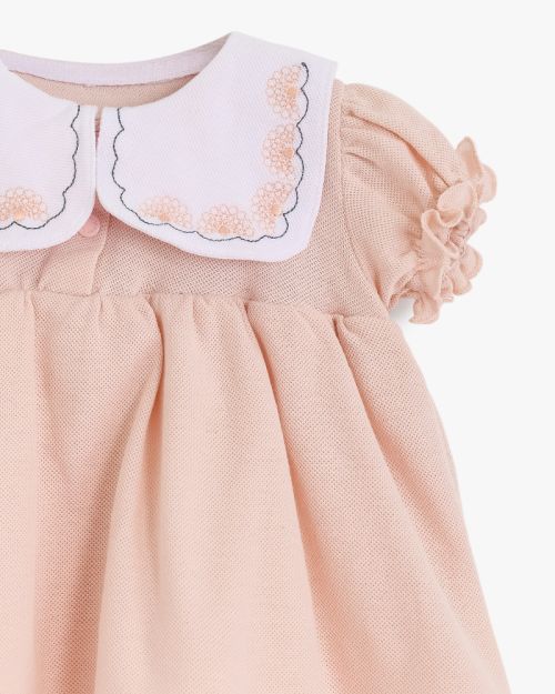 Baby Girl Puff Sleeve Dress With Bloomer Set