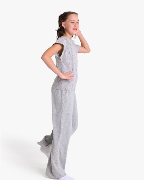 Girls Tropical Flamingo Graphic Tee and Patterned Shorts Set