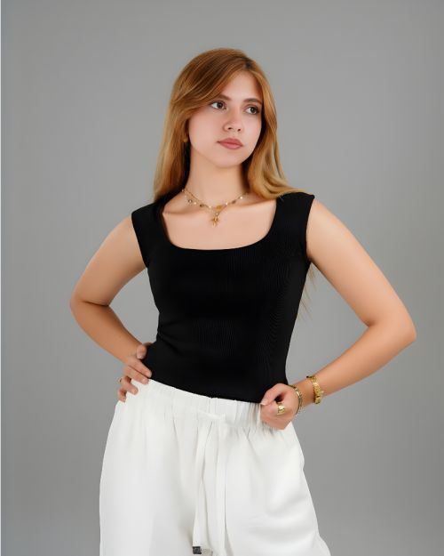 Plein De Vie square rip sleevless top