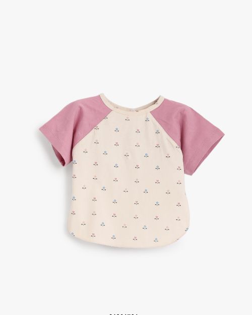 Dainty Print Raglan Sleeve Baby Bib