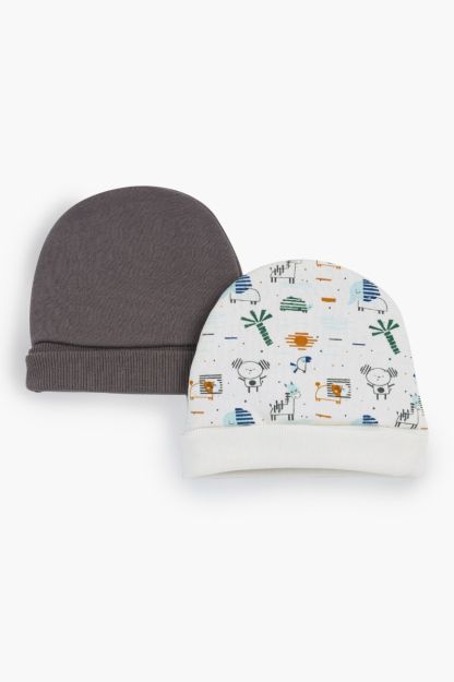 طاقية للأولاد البيبي من جونيور، متعددة الألوان (عبوة من قطعتين)