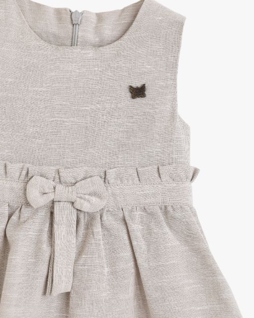 Girls Elegant Sleeveless Bow Dress