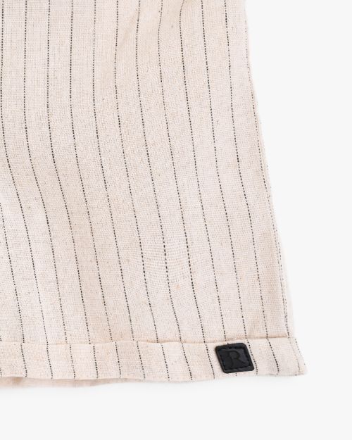 Vertical Striped Drawstring Cargo Shorts