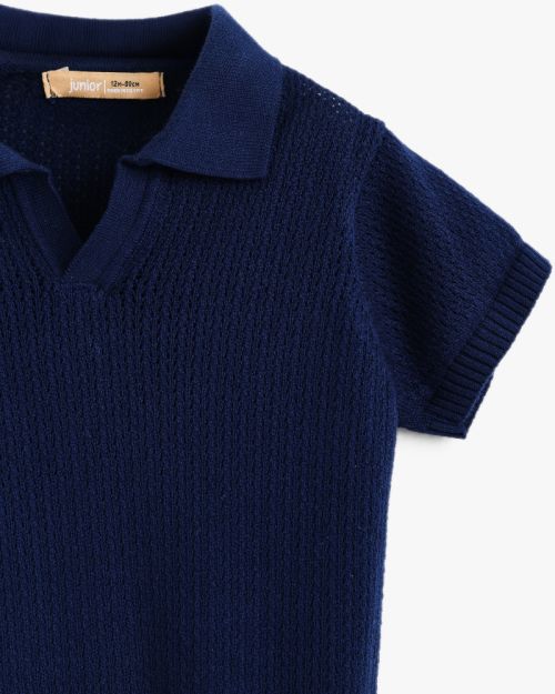 Premium Knitted V-Neck Polo Shirt