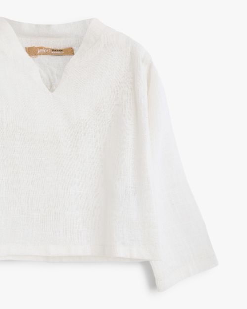 Bohemian V-Neck Long Sleeve Linen Top