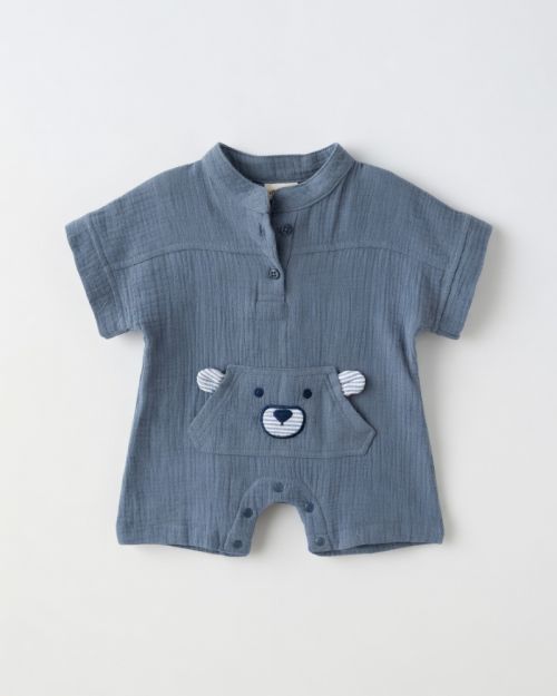 Baby Cotton One-Piece – Bear Pocket