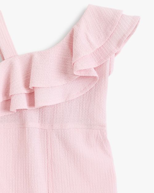 Girls Pink Safari Shirt Romper with Belt 1