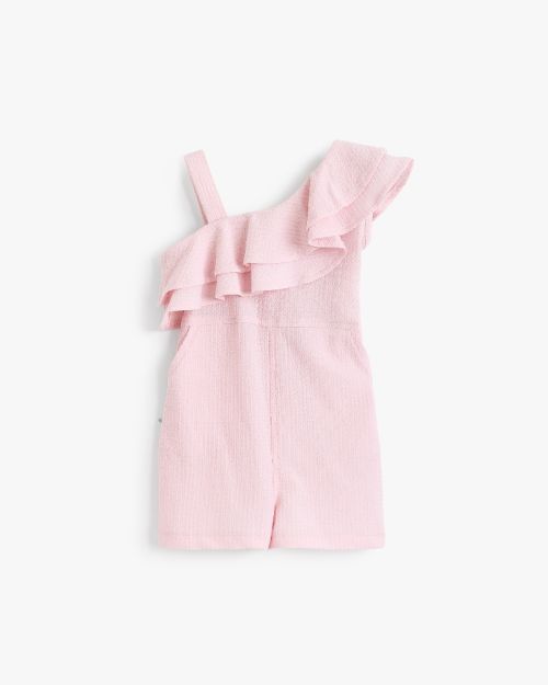 Girls Pink Safari Shirt Romper with Belt 1