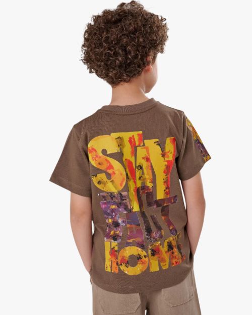 Earth-Tone Graphic Pocket-Style Tee