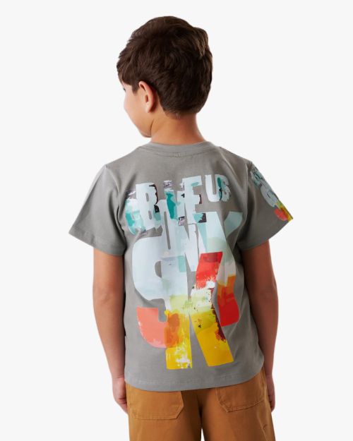 Abstract Color-Block Graphic Tee