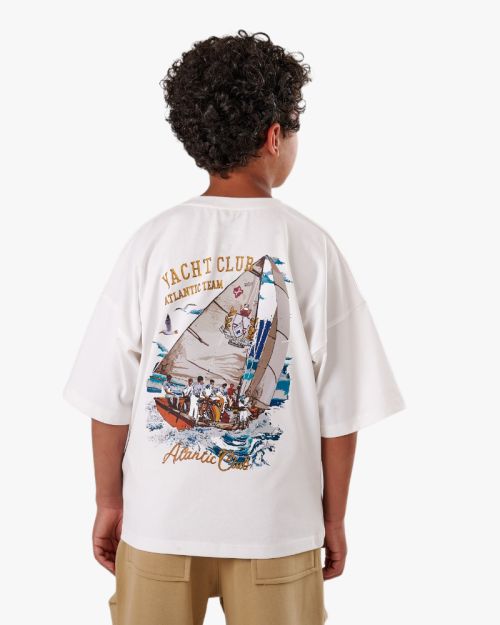 Minimalist "Yacht Atlantic Team" Oversized Tee