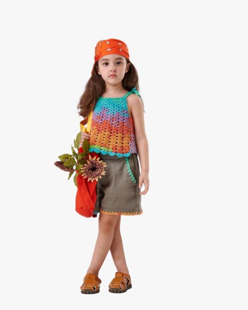 Handcrafted Artisan Crochet Top and Shorts Set