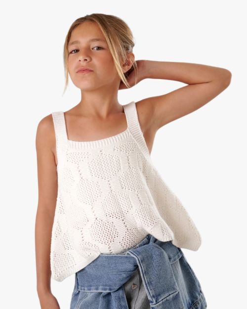 Geometric Knit Sleeveless Top