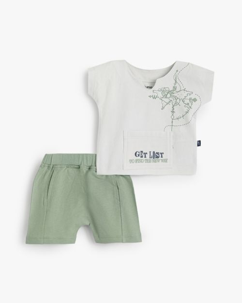 Baby Cotton Summer Set – Top & Shorts Adventure Style