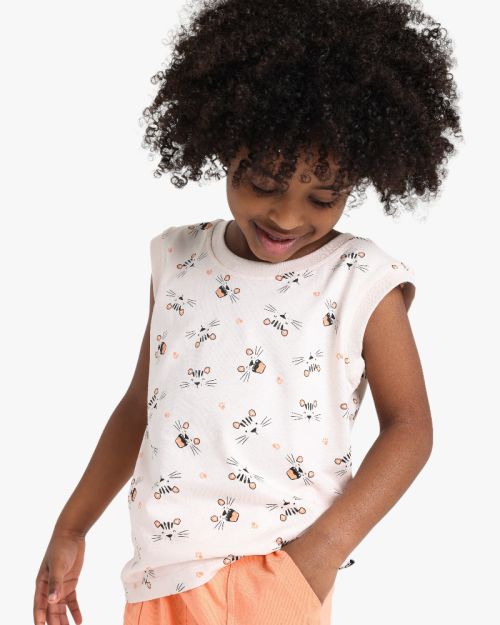 Printed Sleeveless Top With Capri Pants Set