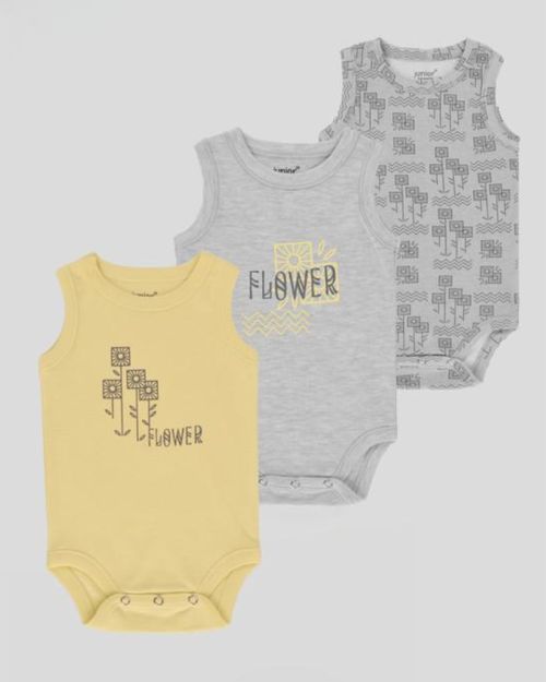 Baby Cotton Sleeveless Bodysuit Pack – 3 Pieces
