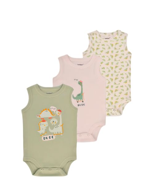 Baby Bodysuit Pack Of 3-0-3 mth
