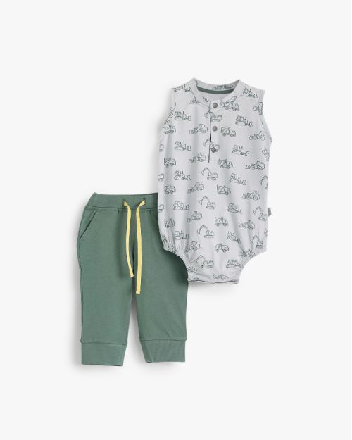 Baby Cotton Two Piece Set Jumpsuit & Pants