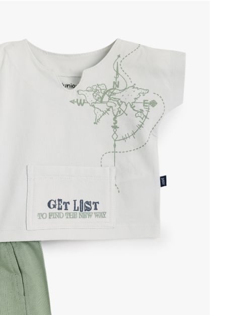 Baby Cotton Summer Set – Top & Shorts Adventure Style