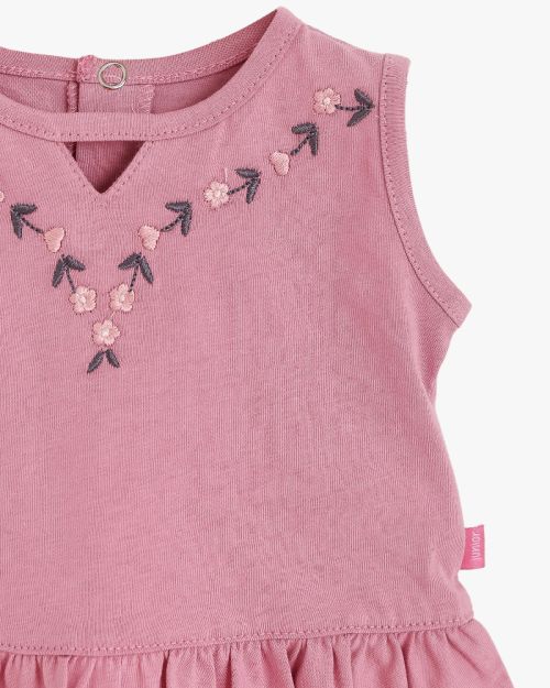 Baby Girl Embroidered Sleeveless Peplum Top