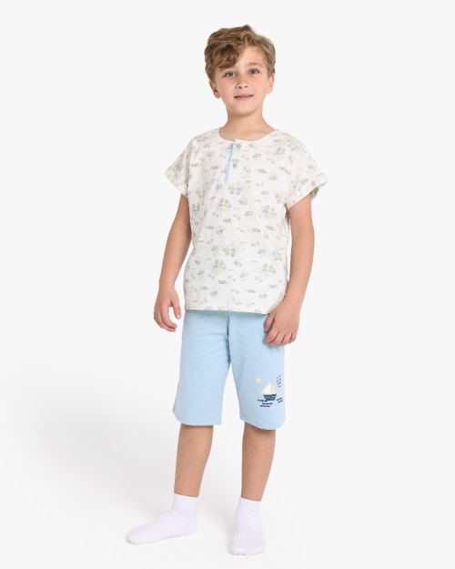 Boys Printed Summer T-Shirt With Shorts Set
