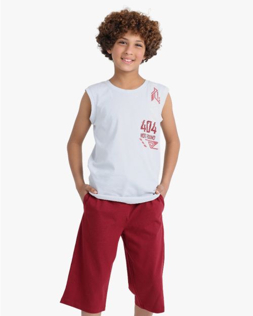 Boys' Tech-Inspired Sleeveless Cotton Set