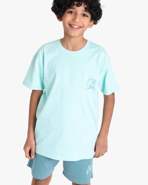 Boys' Nautical Anchor Cotton Shorts Set
