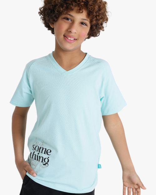 Boys V-Neck Graphic Tee and Relaxed Shorts Set