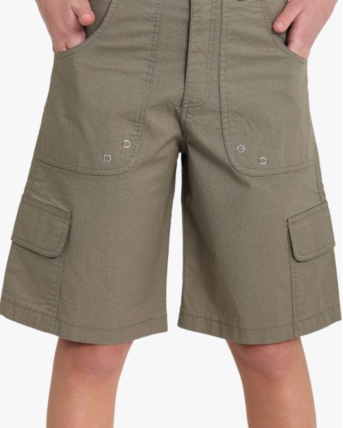 Kids Cotton Cargo Shorts With Utility Pockets