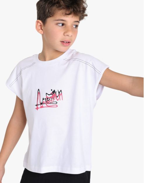 Kids Cotton Graphic T Shirt Casual Fit
