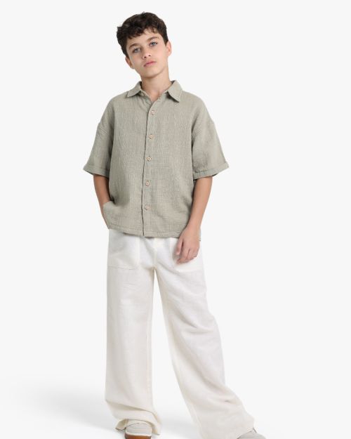 Boys Textured Casual Shirt