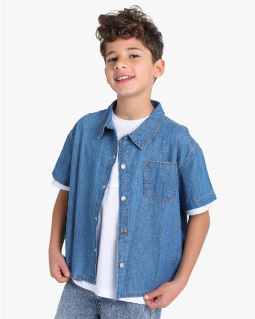 Boys Denim Button Shirt