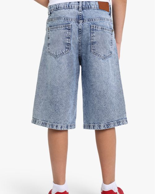 Boys Wide Denim Bermuda Shorts