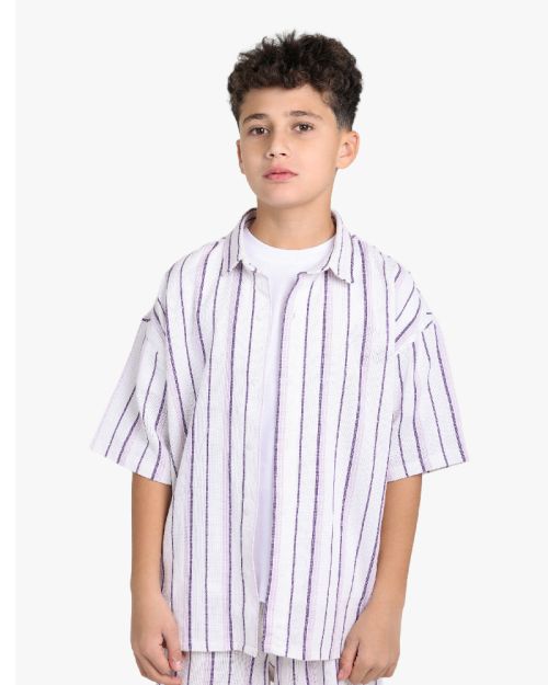 Boys Striped Short Sleeve Shirt