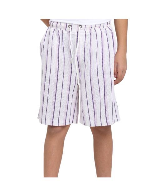 Boys Striped Relaxed Bermuda Shorts