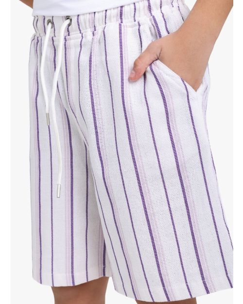 Boys Striped Relaxed Bermuda Shorts