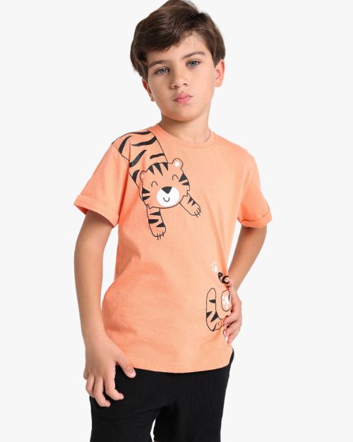 Boys Tiger Print T-Shirt With Shorts Set