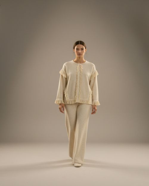 Treco Fringed Knit Lounge Set