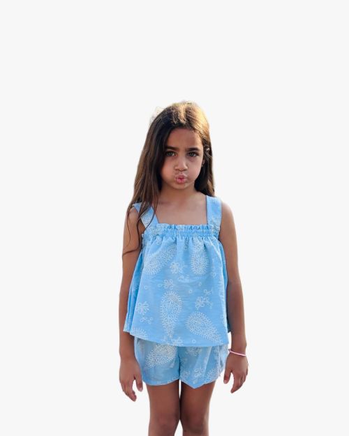 Sky Blue Paisley Summer Set