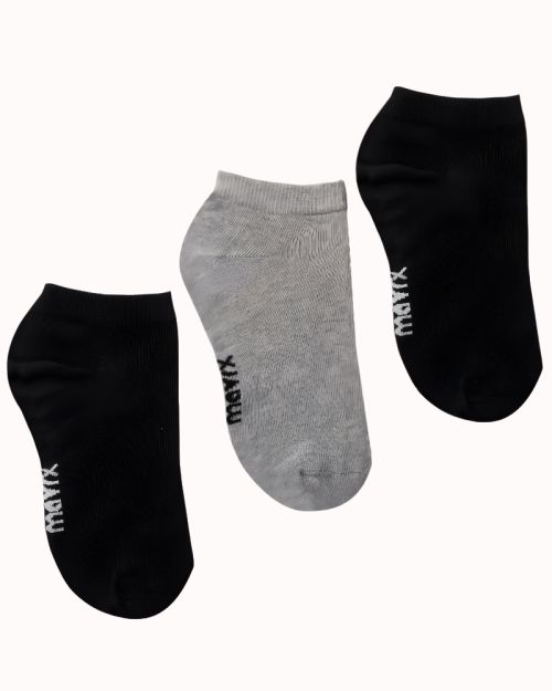 Pack of 3 pairs of Short Socks ( black / gray / black )